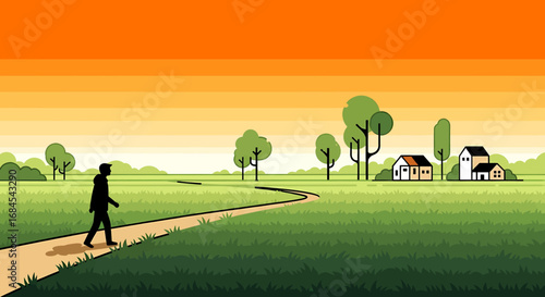 Tranquil Countryside Stroll A Serene Evening Walk