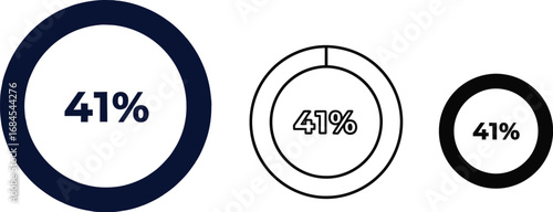 Forty one percent chart infographic circle diagram progress
