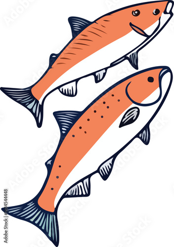 Creative artwork showing underwater aquatic wildlife with colorful fish and a marine habitat