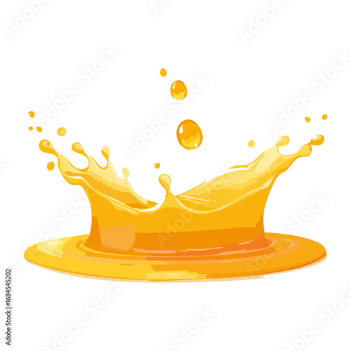 A splash of golden honey with a dynamic, fluid motion