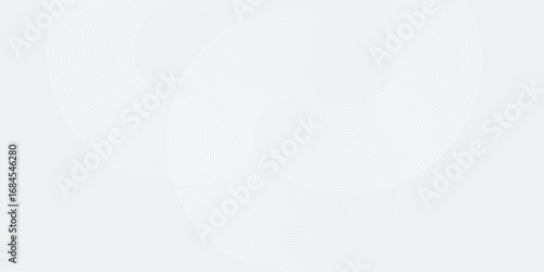 Abstract white glowing geometric lines on gray background. Modern shiny blue circle lines pattern. Futuristic technology concept.Eps 10