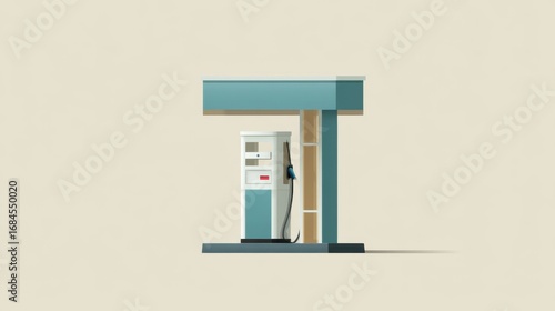 Minimalist illustration of a gas station pump
