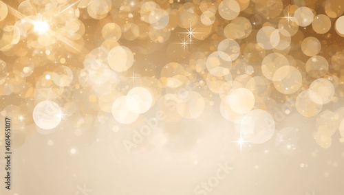 A soft, dreamy background featuring golden bokeh lights and sparkling effects.