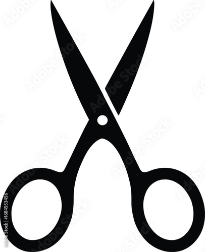 Scissors silhouette, minimal black vector transparent