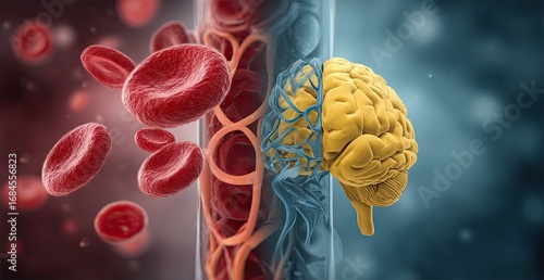 Blood vessel, brain, red blood cells