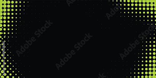 Abstract background with green halftone dots forming a frame around a solid black central area.