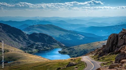 Mount Evans Colorado. Scenic Alpine Lake View on Highway to the Summit