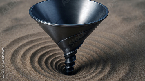 Fototapeta Naklejka Na Ścianę i Meble -  3D metal funnel abstraction