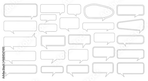 Collection of speech bubbles in various shapes offering versatile design options for communication