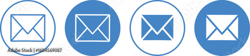 Email and mail icon set envelope for communication, Email icon solid symbol, checkmark and email. Editable stroke. E-mail icon, mail icon thin line style,
