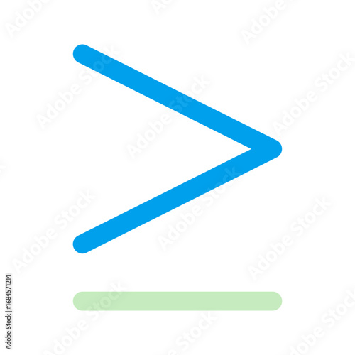 equal or greater duo tone icon
