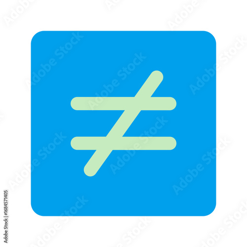 not equal duo tone icon