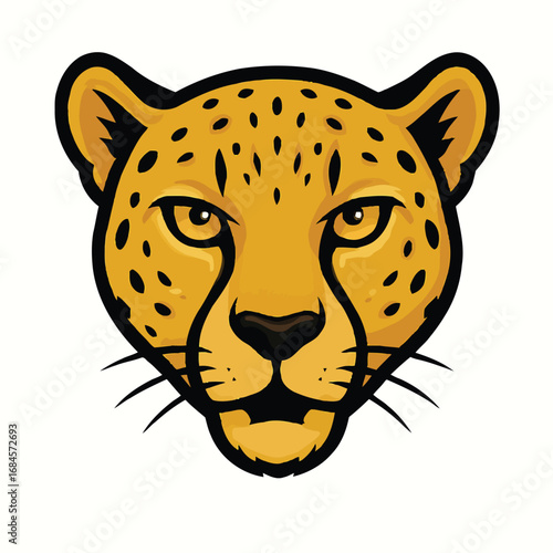 Majestic Cheetah Head Illustration Wild Cat Portrait