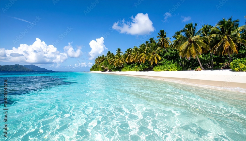 Fototapeta premium tropical beach with palm trees