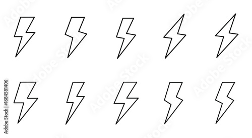 a series of lightning bolts arranged neatly in two rows
