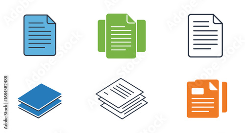 document icons in various colors and styles shown