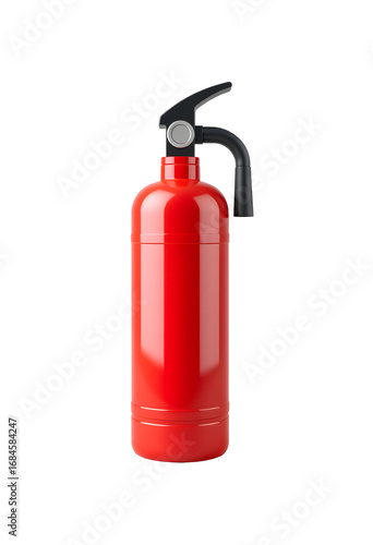 Red Fire Extinguisher on Transparent Background