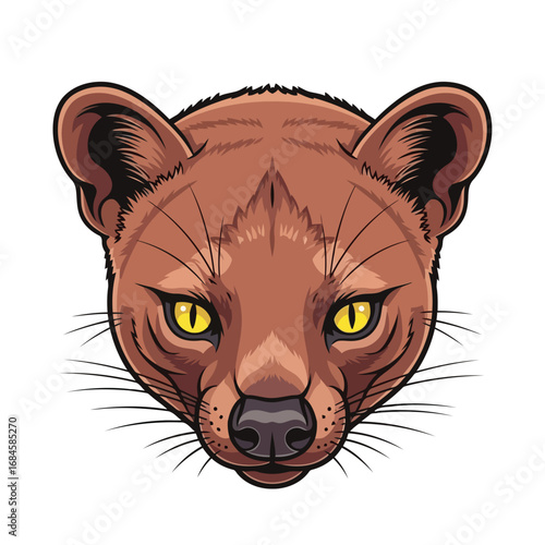 Fierce Feline Portrait A Detailed Illustration of a Wildcat