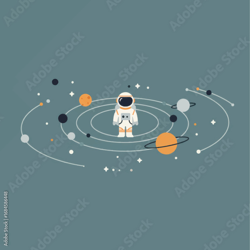 Astronaut at the Center of a Simplified Solar System
