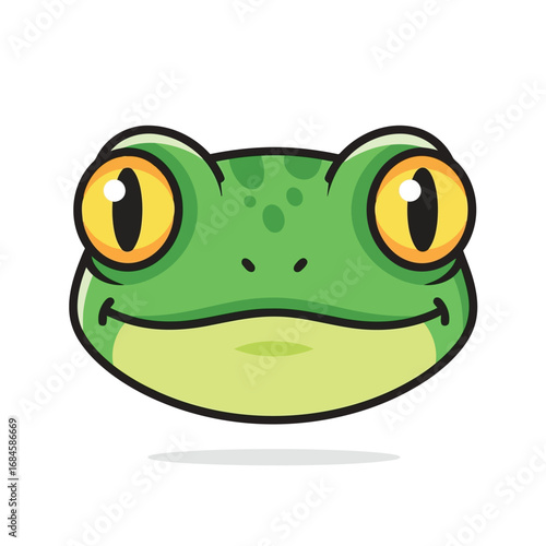 Smiling Cartoon Frog Face Vector Illustration for Fun Designs