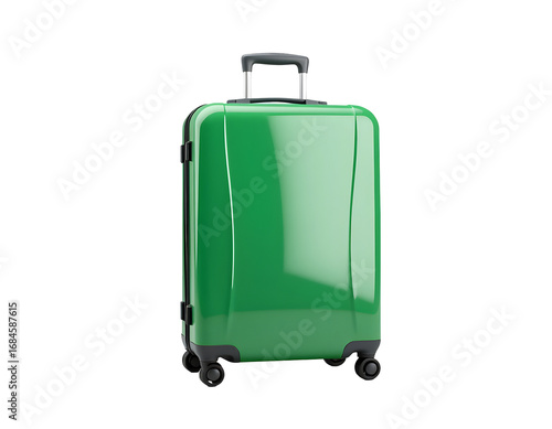 Green Suitcase Isolated on Transparent Background