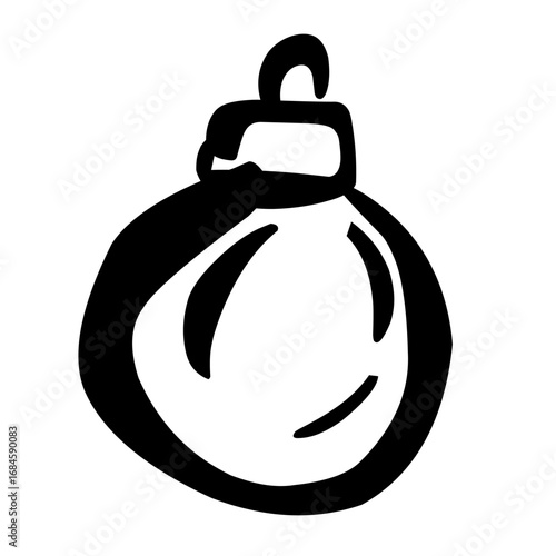 Simple Hand Drawn Decoration Bauble Ornament for Christmas Season Holiday