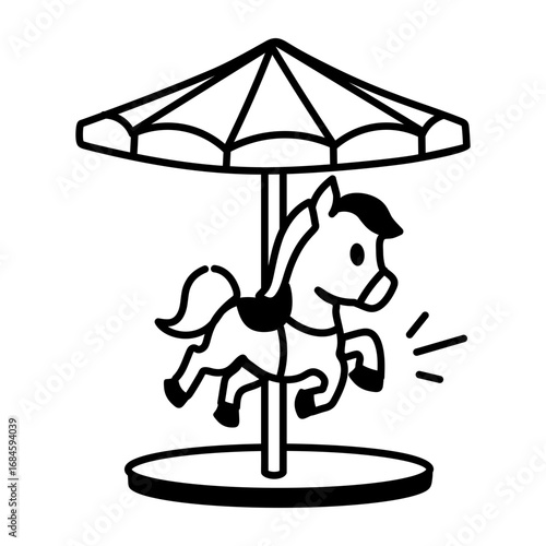 A hand drawn style icon showing carousel
