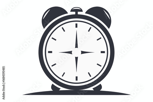 Traditional Style Dark Gray Alarm Clock with White Background