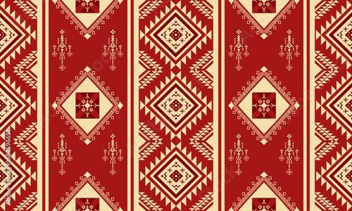 Intricate Geometric Textile: A vibrant geometric textile, featuring a mesmerizing display of repeating patterns, with each element carefully woven to create a rich, eye-catching design.