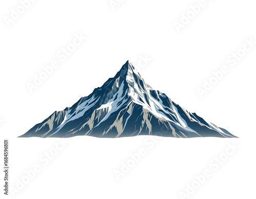 Majestic Mountain Peak with Snow and Dramatic Shadows