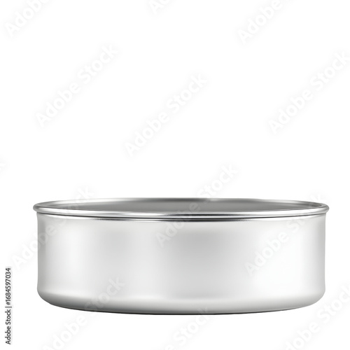 Shiny Metallic Tuna Can Isolated on Transparent Background