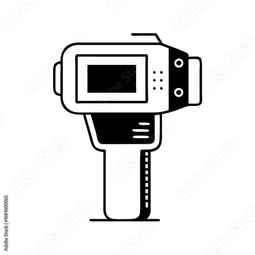 Handheld thermal imaging camera with screen and buttons icon