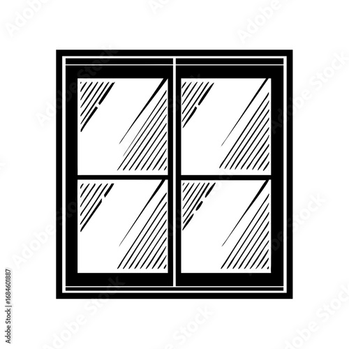 Four pane window with black frame icon
