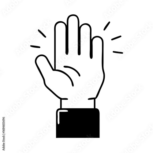 Raised hand in a circle, symbolizing volunteering or participation icon