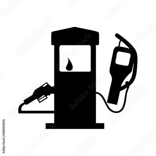 Gasoline pump with fuel nozzle icon