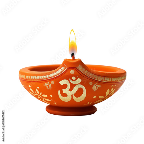 Wallpaper Mural Traditional diya with sacred symbol illuminates the festive night during Diwali celebrations Torontodigital.ca