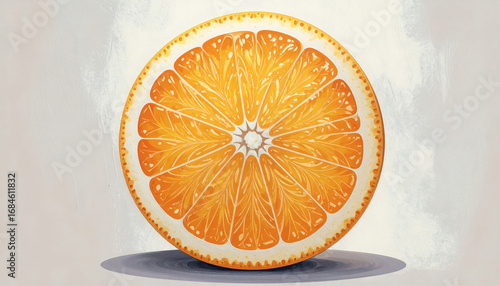 Wallpaper Mural Slice of Orange Illustration Isolated on White Background for Fresh Fruit, Culinary, and Healthy Food Design Torontodigital.ca