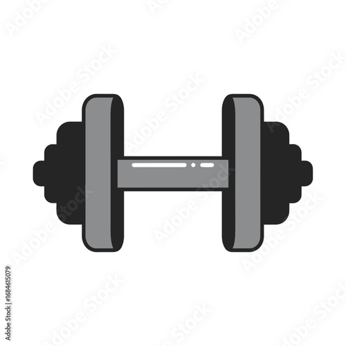 Dumbbell icon vector illustration for fitness and gym workout concepts. Simple line art design of weightlifting equipment for a healthy lifestyle and strength training