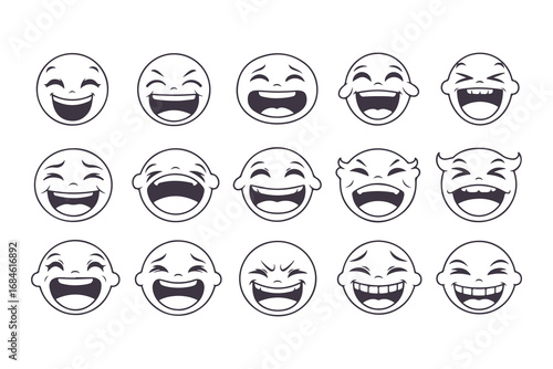 Anime Character Set with Pastel Palette and Emotion Variants for Stickers and Wallpapers