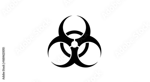 biohazard symbol black, threelobed, warning sign, danger, risk, threat, pandemic, infection, contamination, quarantine, emergency, hazard, biosecurity, safety