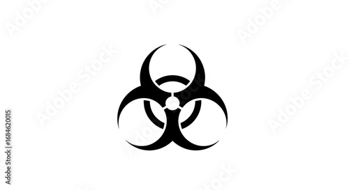 biohazard symbol black and white, warning sign, danger, threat, risk, infection, contamination, 