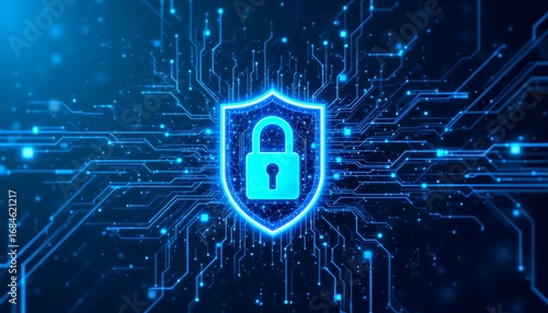 Abstract Digital Security and Data Lock Illustration