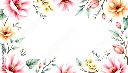 Detailed Watercolor Botanical Illustration with Vibrant Colors