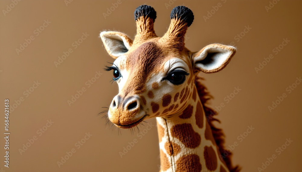 Obraz premium Intricately Designed Giraffe Doll White Background