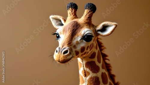 Intricately Designed Giraffe Doll White Background