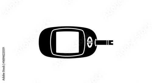 blood glucose meter icon, diabetes test device, healthcare, medical, digital, screen, glycemia, checkup
