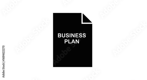 business plan document icon strategy, planning, and success