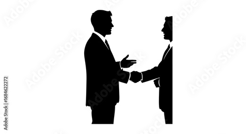 businessmen silhouette handshake deal agreement concept art