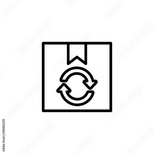 Return Package Icon – Exchange and Recycle Symbol for E-commerce and Online Shopping