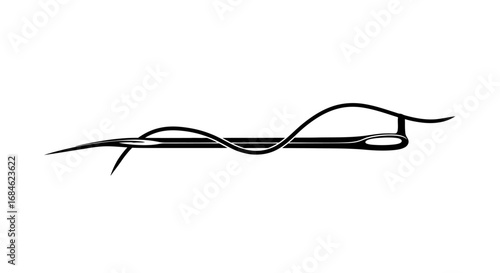 curved needle design element sewing, craft, fashion, thread, stitch illustration